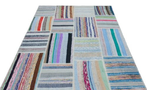 Teselya 25477 Multy Striped Wool Handmade Area Rug 5'3" x 7'5"