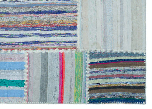 Teselya 25477 Multy Striped Wool Handmade Area Rug 5'3" x 7'5"