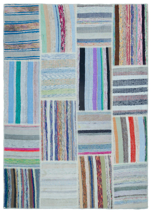 Teselya 25477 Multy Striped Wool Handmade Area Rug 5'3" x 7'5"