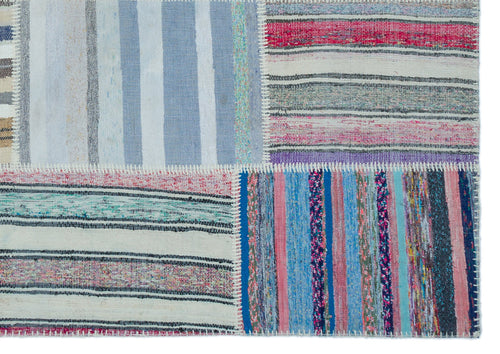 Teselya 25479 Multy Striped Wool Handmade Area Rug 5'3" x 7'5"