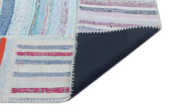 Teselya 25480 Patchwork Striped Wool Handmade Area Rug 5'3" x 7'7"