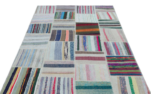 Teselya 25482 Multy Striped Wool Handmade Area Rug 5'3" x 7'5"