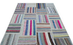 Teselya 25488 Multy Striped Wool Handmade Area Rug 5'3" x 7'5"