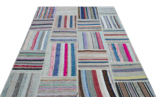 Teselya 25488 Multy Striped Wool Handmade Area Rug 5'3" x 7'5"
