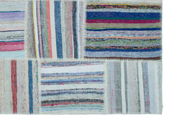 Teselya 25488 Multy Striped Wool Handmade Area Rug 5'3" x 7'5"