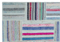 Teselya 25488 Multy Striped Wool Handmade Area Rug 5'3" x 7'5"