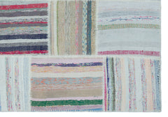 Teselya 25489 Multy Striped Wool Handmade Area Rug 5'3" x 7'6"