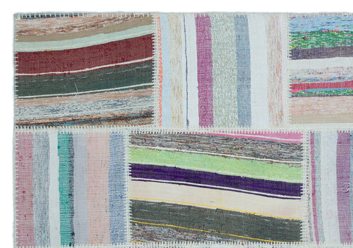 Teselya 25489 Multy Striped Wool Handmade Area Rug 5'3" x 7'6"