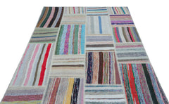 Teselya 25490 Multy Striped Wool Handmade Area Rug 5'3" x 7'5"