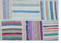 Teselya 25490 Multy Striped Wool Handmade Area Rug 5'3" x 7'5"