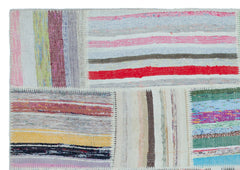 Teselya 25490 Multy Striped Wool Handmade Area Rug 5'3" x 7'5"