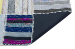 Teselya 25492 Beige Striped Wool Handmade Area Rug 5'3" x 7'4"