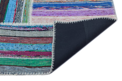 Teselya 25495 Multy Striped Wool Handmade Area Rug 5'3" x 7'6"