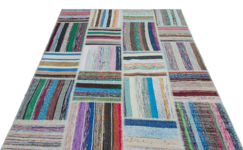 Teselya 25495 Multy Striped Wool Handmade Area Rug 5'3" x 7'6"