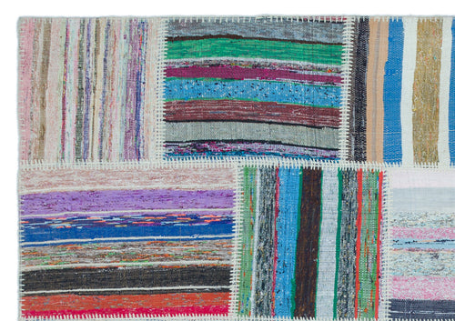 Teselya 25495 Multy Striped Wool Handmade Area Rug 5'3" x 7'6"