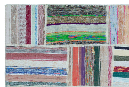 Teselya 25496 Multy Striped Wool Handmade Area Rug 5'1" x 7'6"