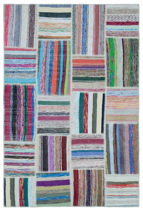 Teselya 25496 Multy Striped Wool Handmade Area Rug 5'1" x 7'6"