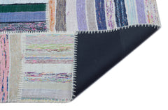 Teselya 25497 Beige Striped Wool Handmade Area Rug 5'3" x 7'4"