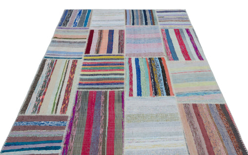Teselya 25498 Multy Striped Wool Handmade Area Rug 5'3" x 7'5"
