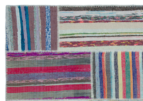 Teselya 25498 Multy Striped Wool Handmade Area Rug 5'3" x 7'5"