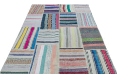 Teselya 25499 Multy Striped Wool Handmade Area Rug 5'3" x 7'5"