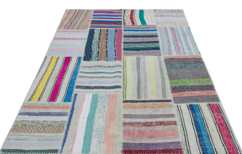 Teselya 25499 Multy Striped Wool Handmade Area Rug 5'3" x 7'5"