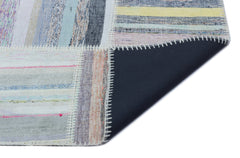 Teselya 25503 Beige Striped Wool Handmade Area Rug 5'3" x 7'4"