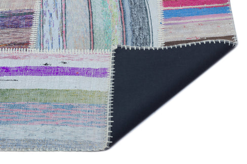 Teselya 25504 Beige Striped Wool Handmade Area Rug 5'3" x 7'4"