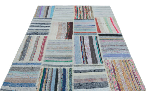 Teselya 25505 Multy Striped Wool Handmade Area Rug 5'3" x 7'5"