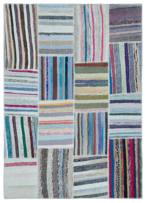 Teselya 25507 Multy Striped Wool Handmade Area Rug 5'3" x 7'5"