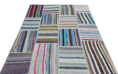 Teselya 25507 Multy Striped Wool Handmade Area Rug 5'3" x 7'5"