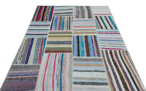 Teselya 25507 Multy Striped Wool Handmade Area Rug 5'3" x 7'5"