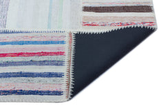 Teselya 25508 Patchwork Striped Wool Handmade Area Rug 5'3" x 7'3"