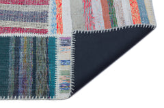 Teselya 25509 Beige Striped Wool Handmade Area Rug 5'2" x 7'3"