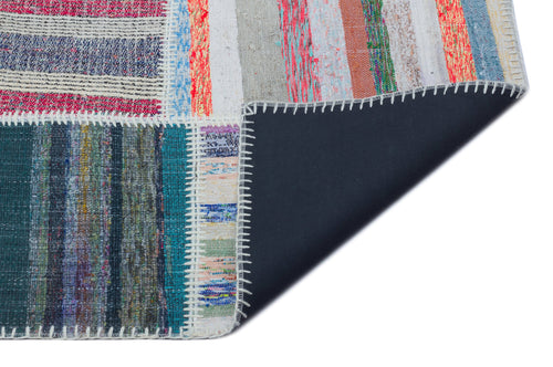 Teselya 25509 Beige Striped Wool Handmade Area Rug 5'2" x 7'3"