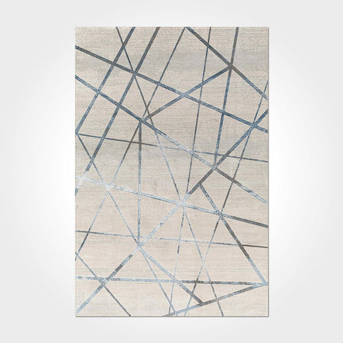 Cream Striped Area Rug – Washable Non Slip Chenille Cotton Rug for Living Room