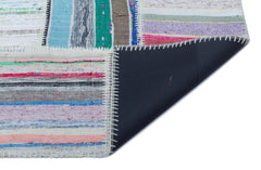 Teselya 25512 Beige Striped Wool Handmade Area Rug 5'3" x 7'3"