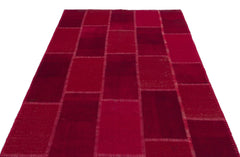 Teselya Beige Patchwork Wool Handmade Area Rug 5'0" x 7'7"