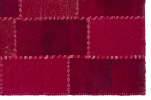 Teselya Beige Patchwork Wool Handmade Area Rug 5'0" x 7'7"