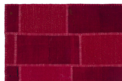 Teselya Beige Patchwork Wool Handmade Area Rug 5'0" x 7'7"