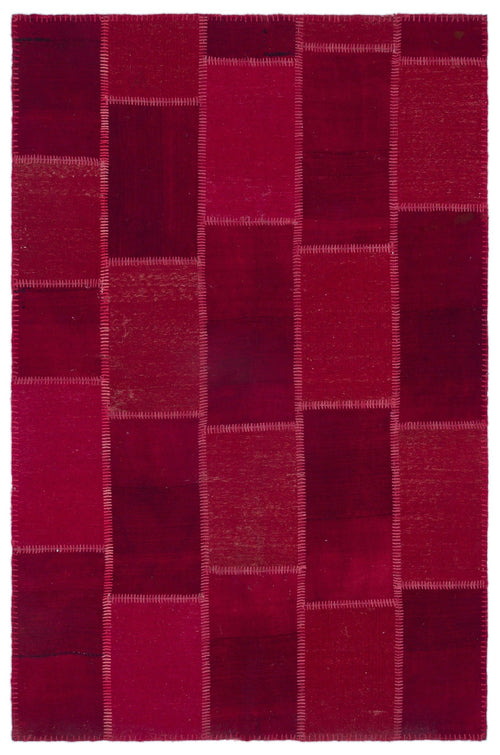 Teselya Beige Patchwork Wool Handmade Area Rug 5'0" x 7'7"