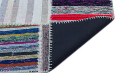 Teselya 25514 Beige Striped Wool Handmade Area Rug 5'3" x 7'3"