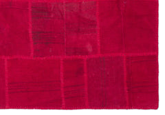 Teselya Pink Patchwork Wool Handmade Area Rug 5'1" x 7'5"