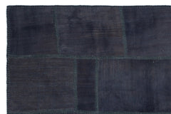 Teselya Anthracite Patchwork Wool Handmade Area Rug 5'1" x 7'8"