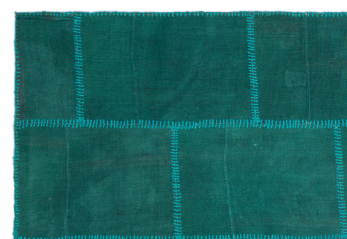 Teselya Turquoise Patchwork Wool Handmade Area Rug 5'3" x 7'8"