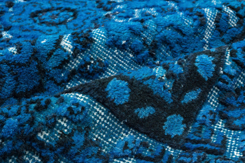 Purplea Turquoise Vintage Wool Handmade Area Rug 5'7" x 9'7"