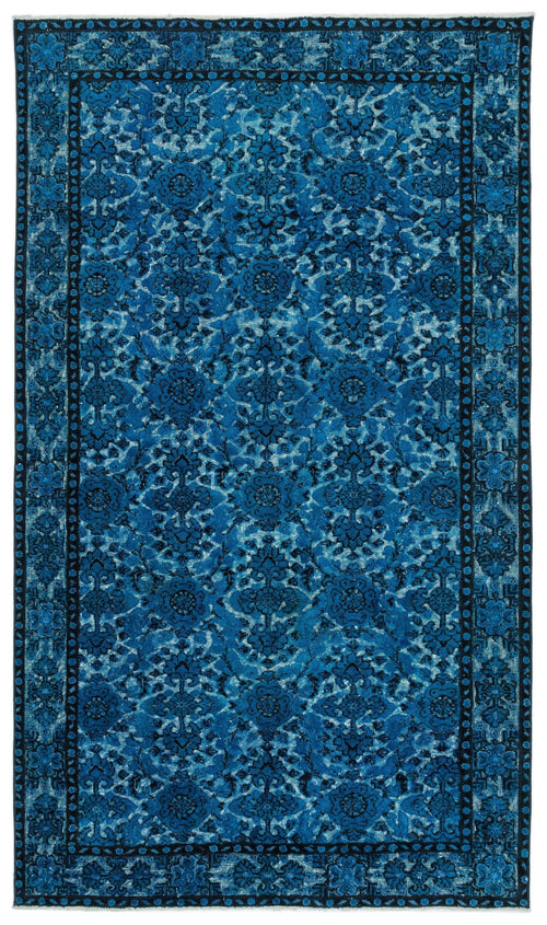 Purplea Turquoise Vintage Wool Handmade Area Rug 5'7" x 9'7"