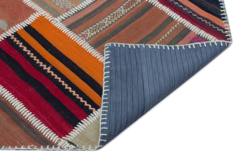 Teselya Orange Vintage Wool Handmade Area Rug 5'2" x 7'5"