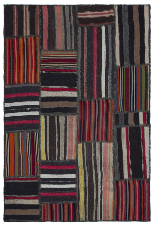 Teselya Brown Vintage Wool Handmade Area Rug 5'1" x 7'8"