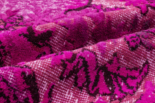 Purplea Pink Vintage Wool Handmade Area Rug 6'1" x 9'6"